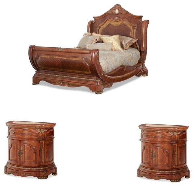 Cortina Sleigh Bedroom Set 3 Piece Victorian Furniture Sets By Greatfurniture Houzz Cortina Sleigh Bedroom Set 3 Piece, Cortina Solid Wood Sleigh Bed King
