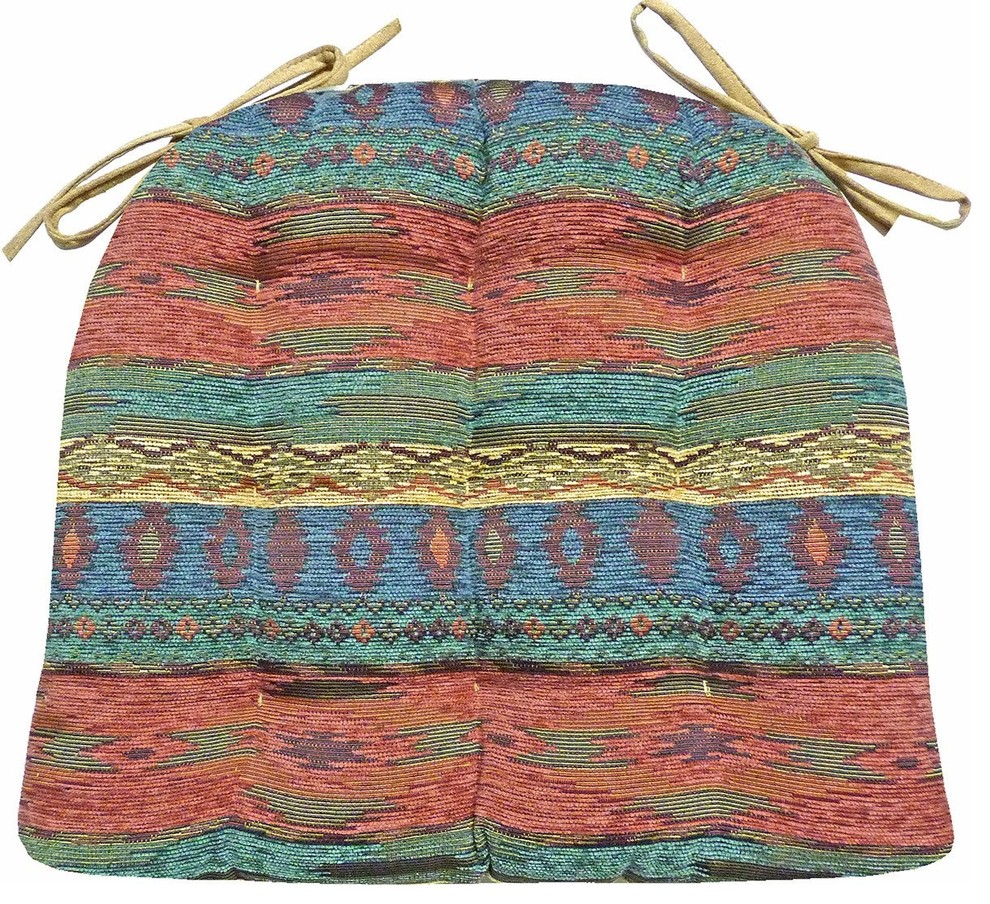 Southwest Phoenix Sunset Dining Chair Pad, Latex Foam Fill