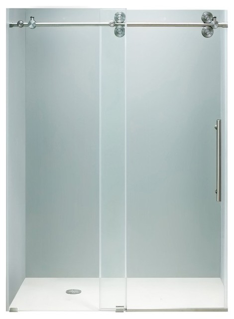Vigo Vg60416474 Elan 74 X64 Sliding Frameless Shower Door Stainless Steel Vigo Vg60416474 Elan 74 X64 Sliding Frameless Shower Door Stainless Steel