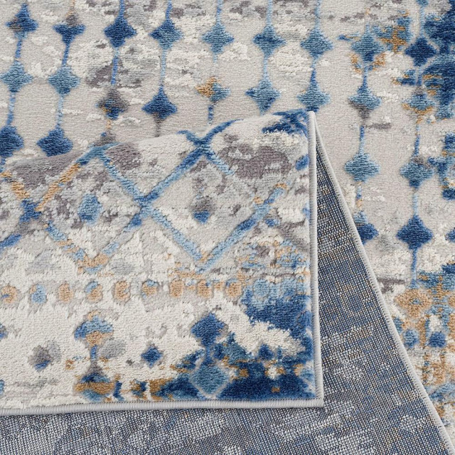 75 Polypropylene 25 Polyester Shrink Adel Moroccan Area Rug, Blue