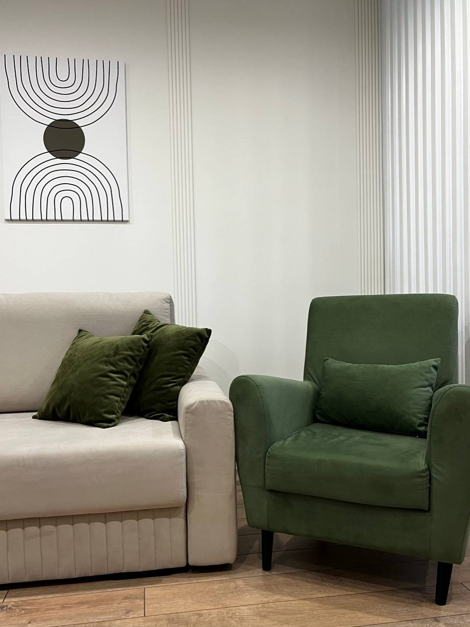 Трехкомнатная квартира в с природными оттенками