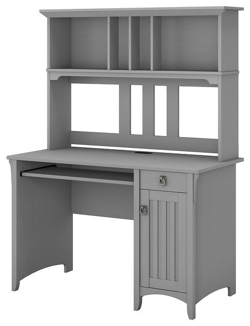 Bush Furniture Salinas Computer Desk With Hutch Cape Cod Grey