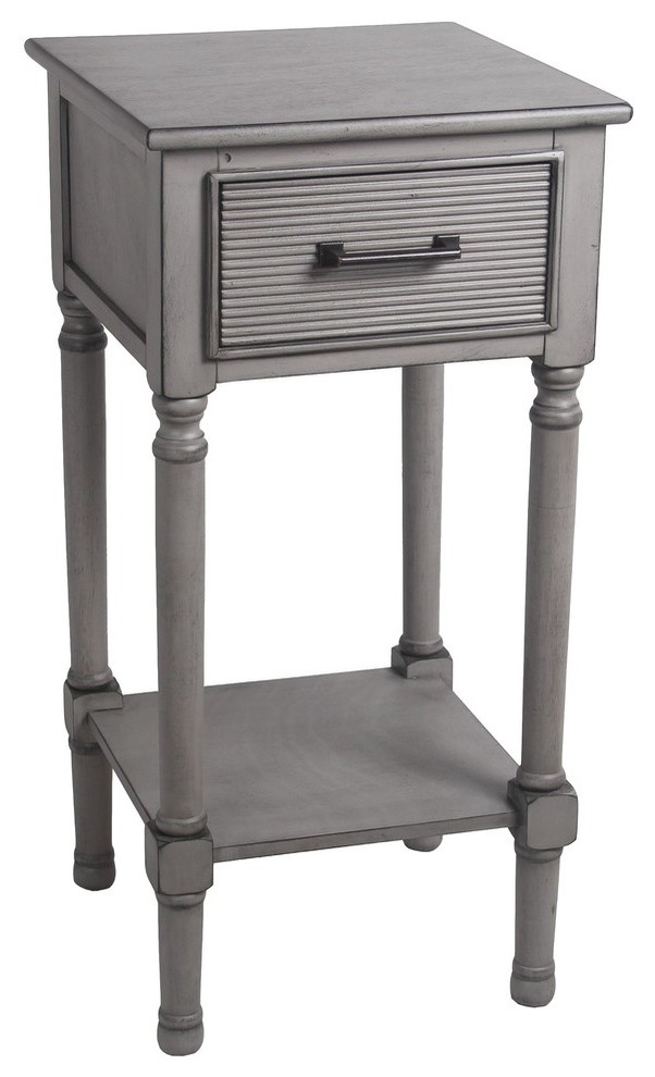 Transitional Wood Accent Table With Gray Finish 28537
