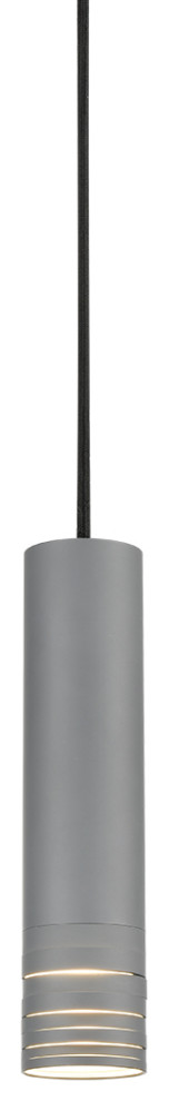 Milca Single Lamp Pendant, Gray, 2.375"Dx10.25"H