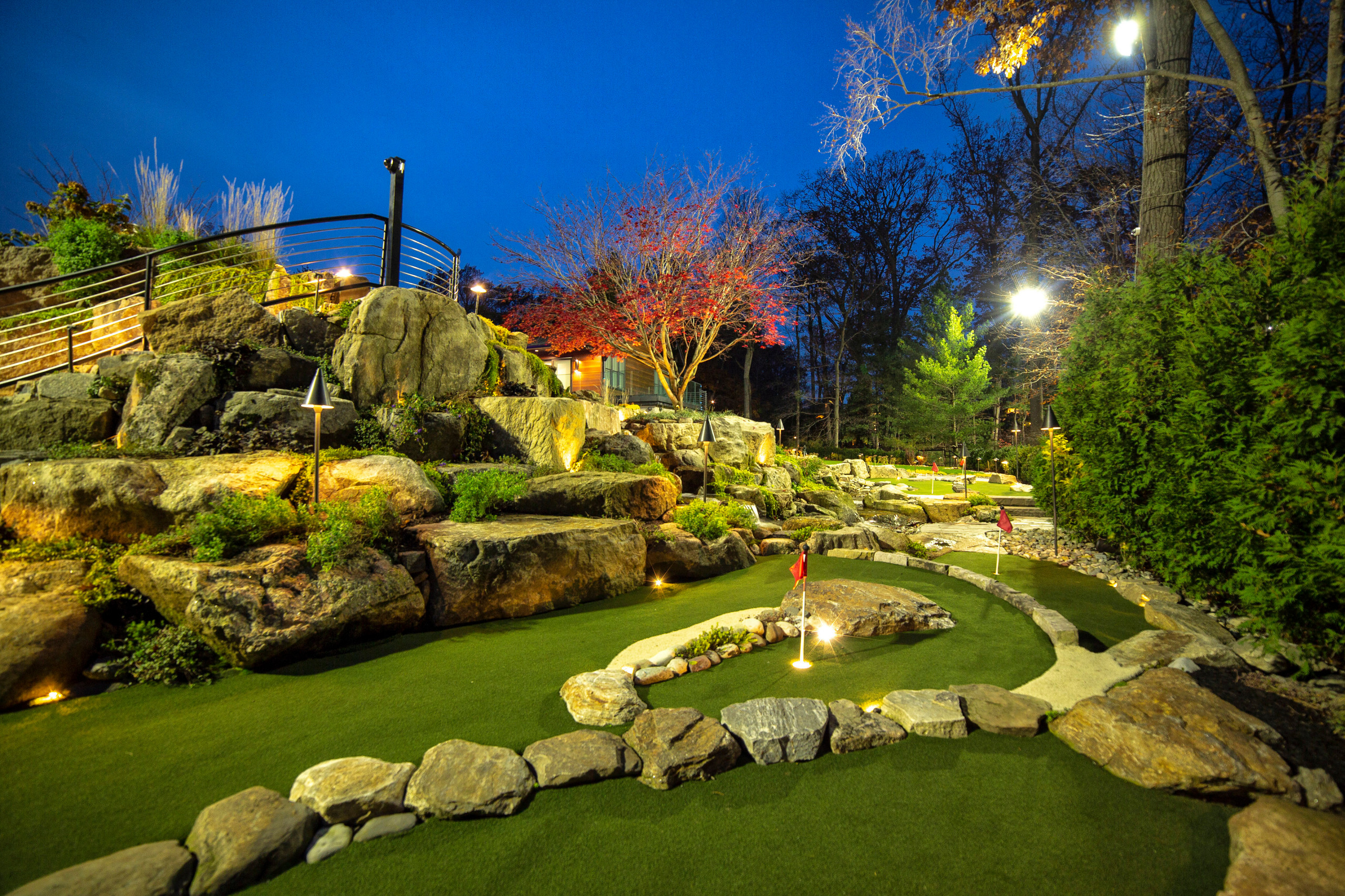 Backyard patio and lighting