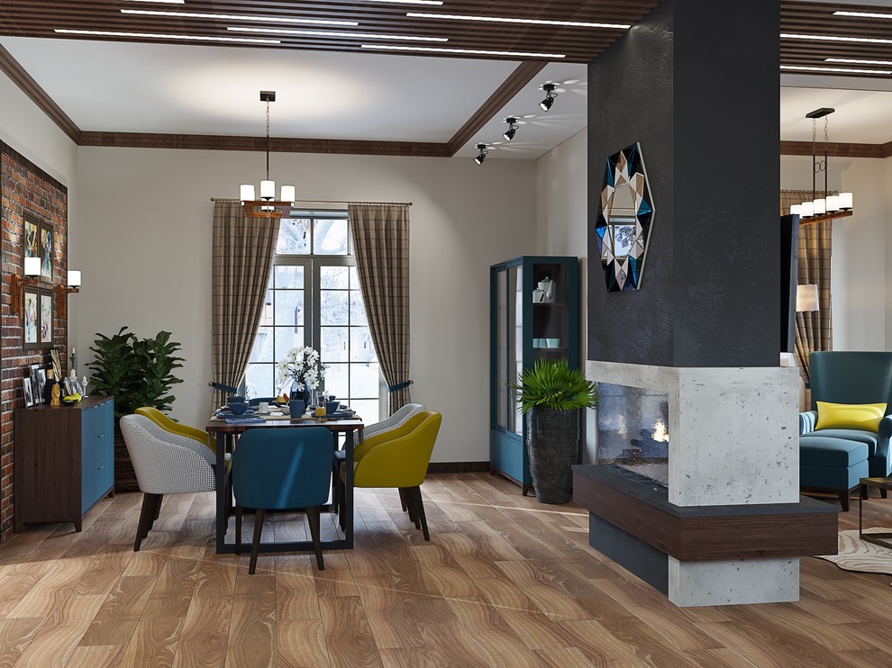 Яркий интерьер загородного дома