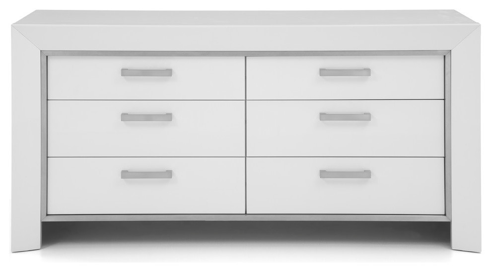 Whiteline Imports Ibiza Dresser in High Gloss White