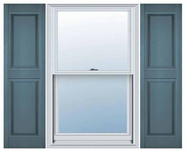 Lifetime Vinyl, Standard Two Equal Panels, Raised Panel Shutters