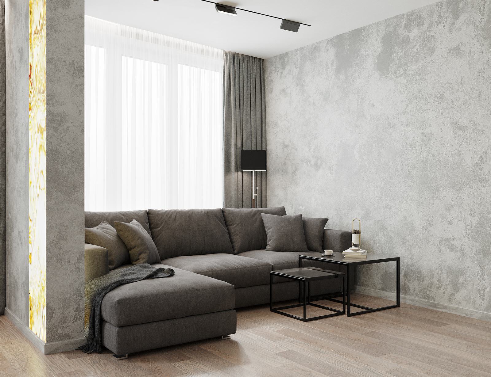 Трехкомнатная квартира для семьи из 4 человек с монохромным интерьером