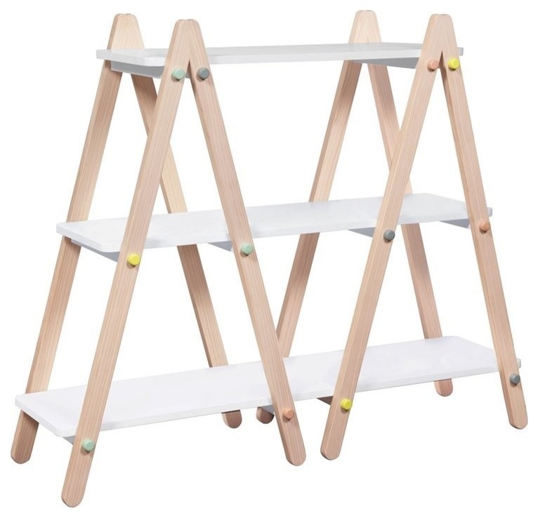Babyletto Dottie 3 Shelf Bookcase in White and Washed Natural