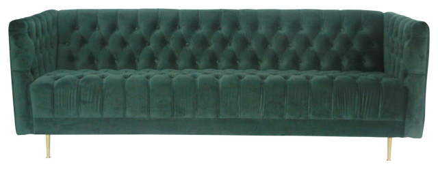 Diamond Currency Green Sofa Gold leg - Contemporary - Sofas - by Plata ...