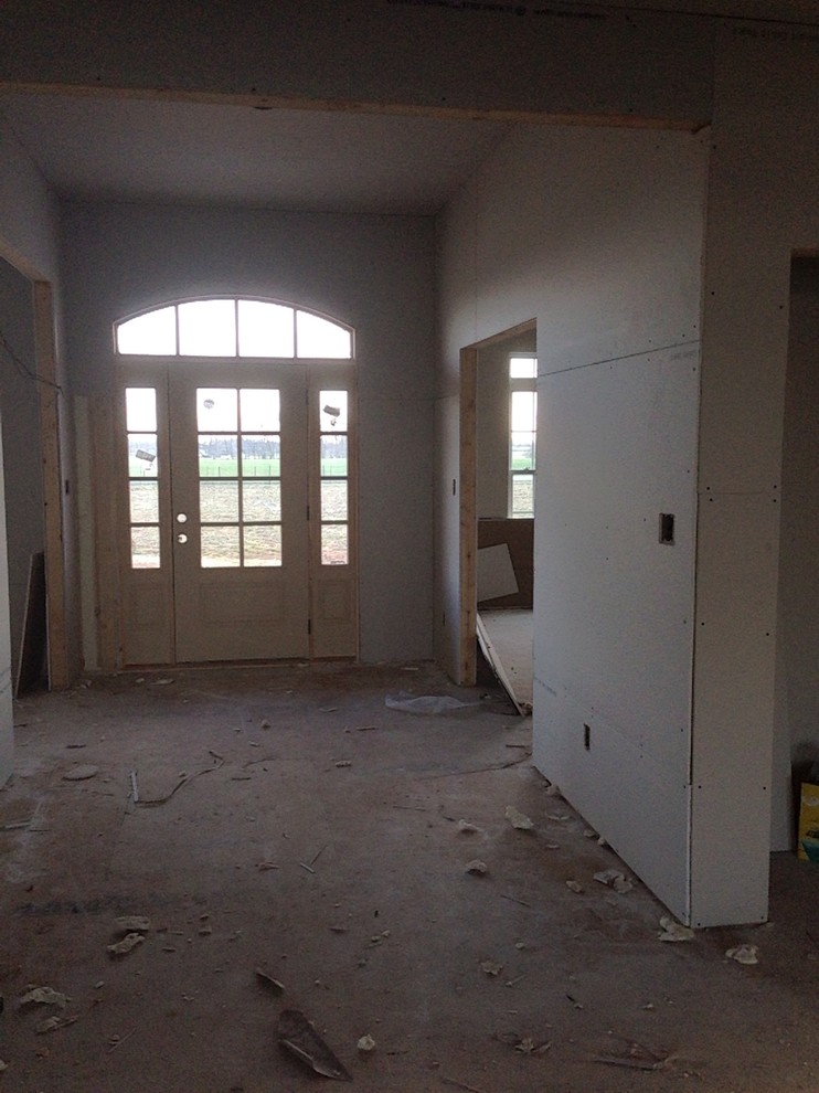 Front door is not centered in foyer