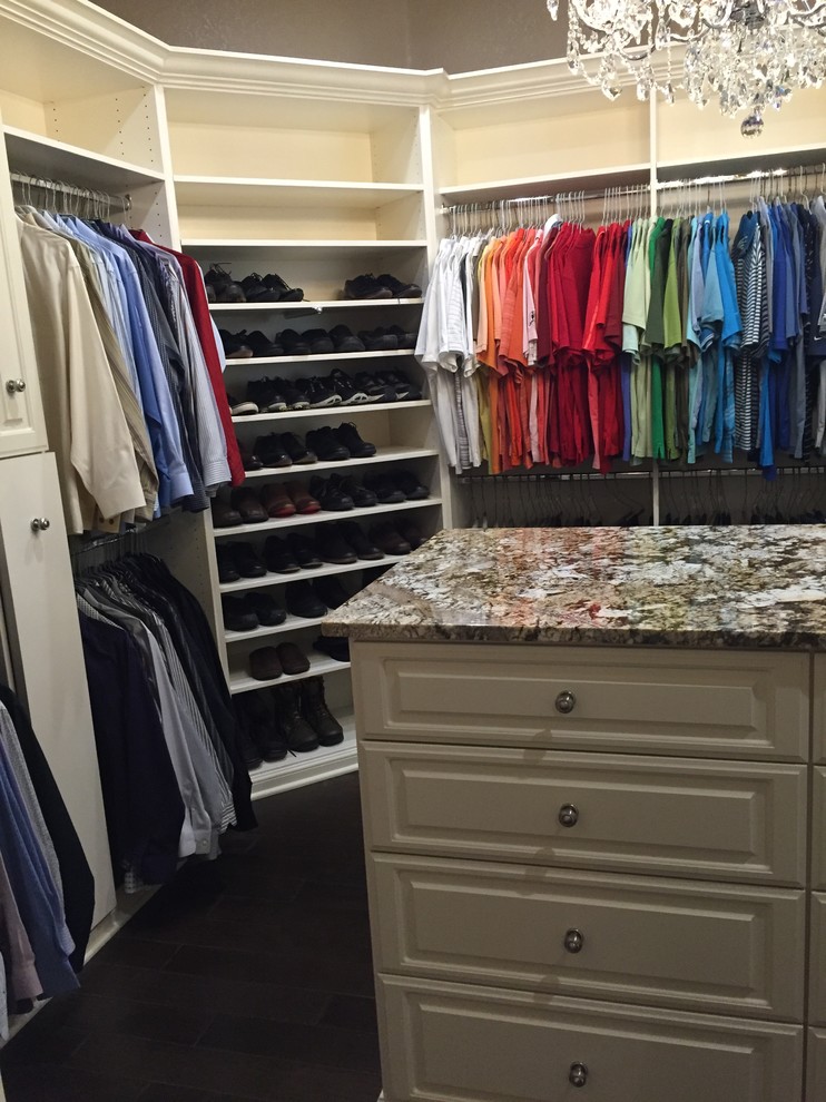 Transitional storage and wardrobe in Dallas.
