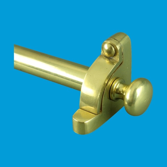 Bright Brass air Carpet Rod with Brackets 39 5/8 Inch, 1/2 Inch Dia