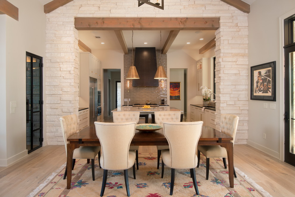 Inspiration for a transitional dining room in Austin.