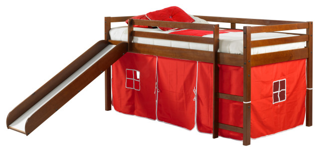 Tent Bed Espresso W/Red Tent Kit