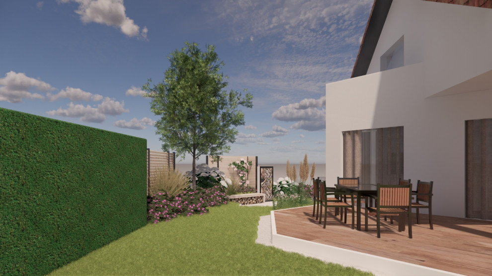 Klare Linien mit üppiger Blütenpracht