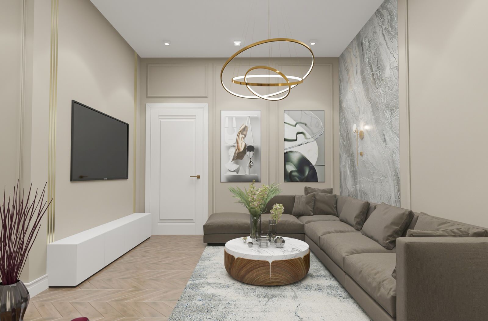 Стильный и выдержанный интерьер в коттедже