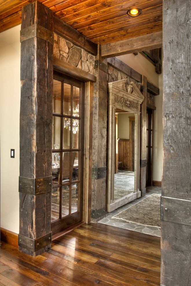 Example of a mountain style foyer design in Minneapolis