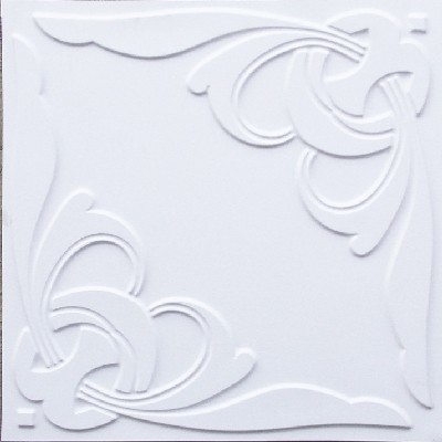 24 X24 D216 Pvc White Matte Faux Tin Ceiling Tiles Glue Up Or