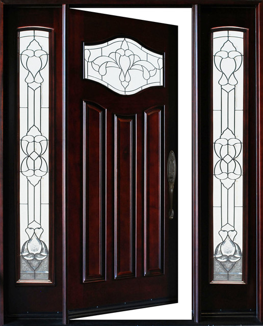 Exterior Front Entry Wood Door MPDM801D+2SL 12"36"x80 Exterior Front Entry Wood Door MPDM801D+2SL 12"36"x80