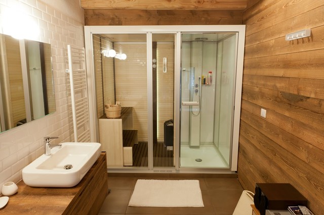 Chalet moderno rustik-vardagsrum