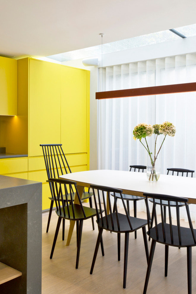 Inspiration for a contemporary dining room remodel in London