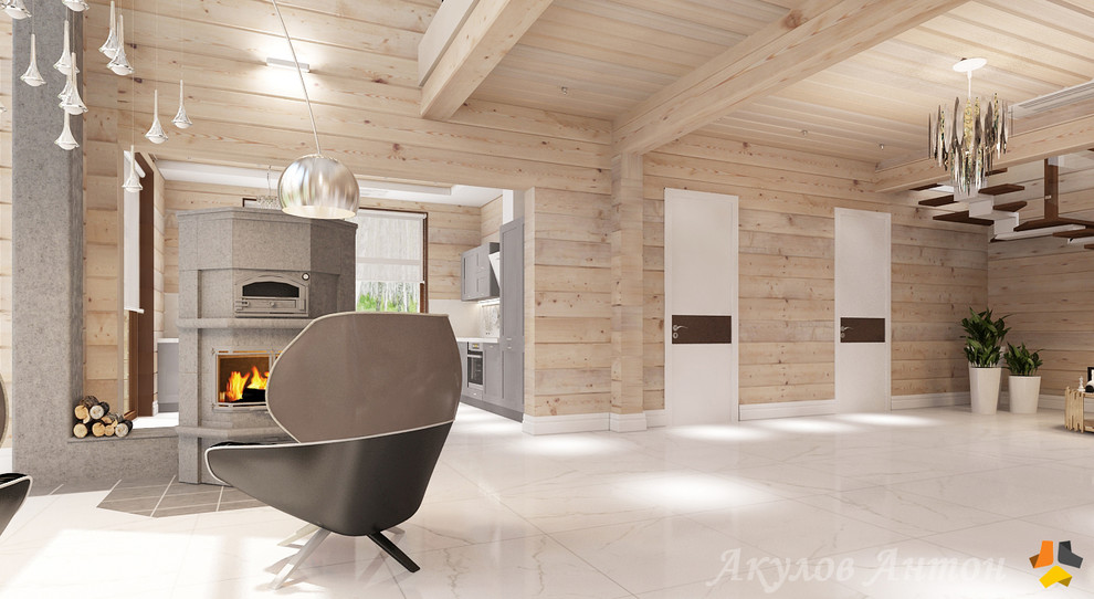 Дизайн-проект коттеджа из клееного бруса. 200 кв.м.