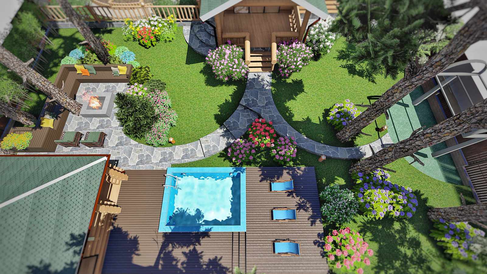 Ландшафтный дизайн участка в СНТ Хрустальный