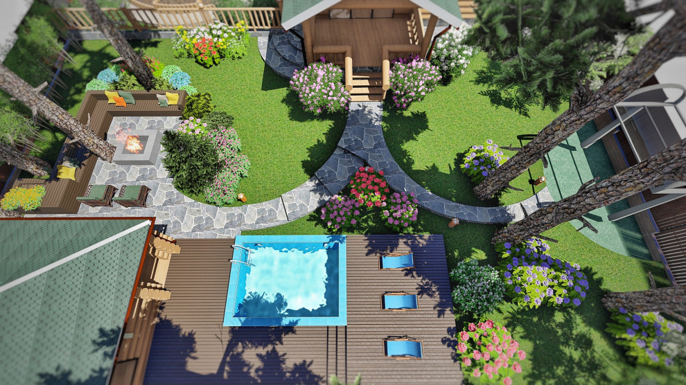 Ландшафтный дизайн участка в СНТ Хрустальный