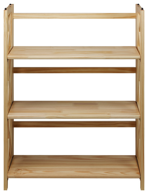 Montego 3-Shelf Folding Bookcase, Natural
