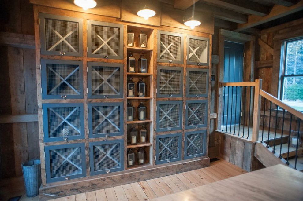 Photo of a country wine cellar in Portland Maine with diamond bins.