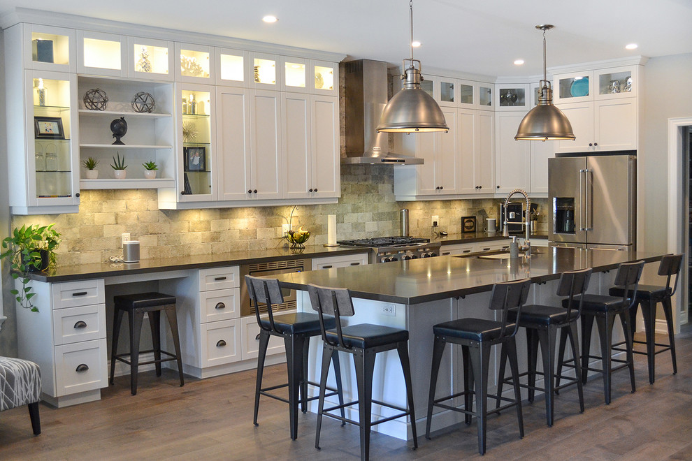 Example of a transitional kitchen design in Toronto
