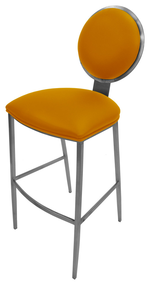 535 Stainless Steel Bar Stool 26" 30" Extra Tall  35", Classic Orange, 35"