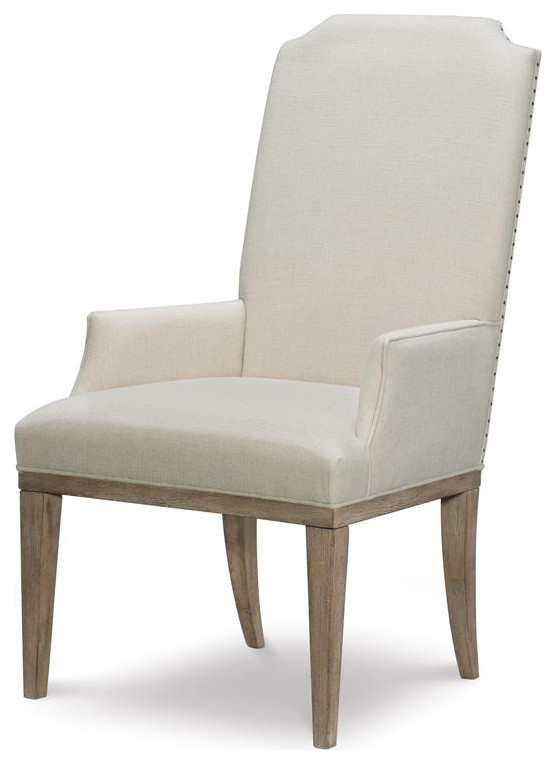 Monteverdi Upholstered Host Arm Chair in SunBleached Cypress Wood (set