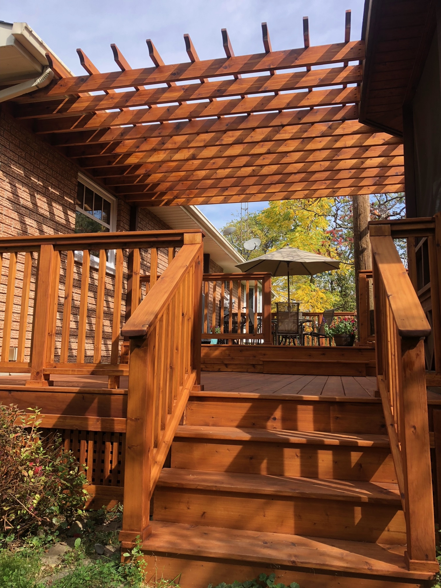 Western red cedar deck over