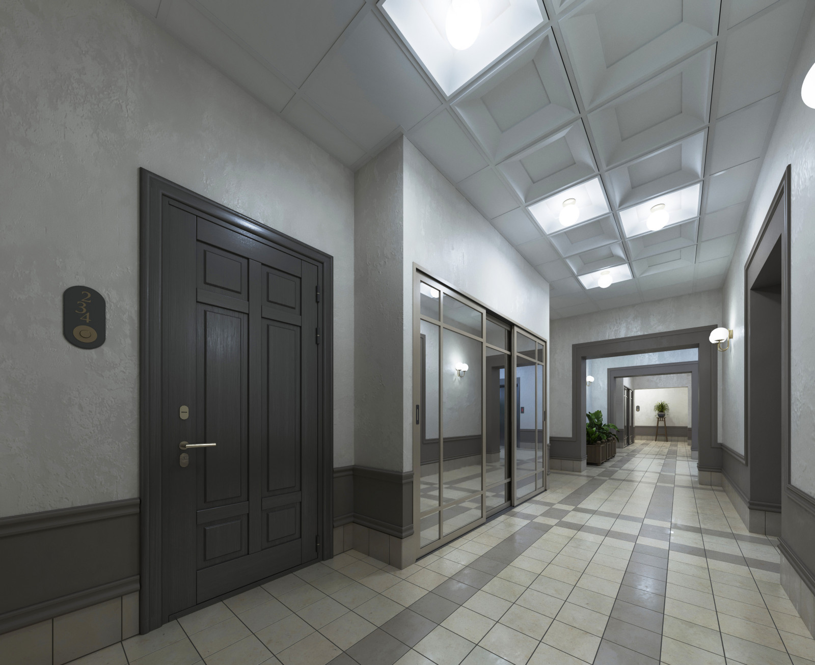 Интерьеры МОП, ЖК "БУЛГАКОВ", СК "СТРИЖИ"