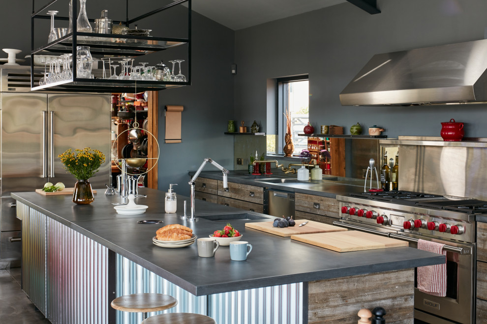 This is an example of a large urban kitchen in Dorset.