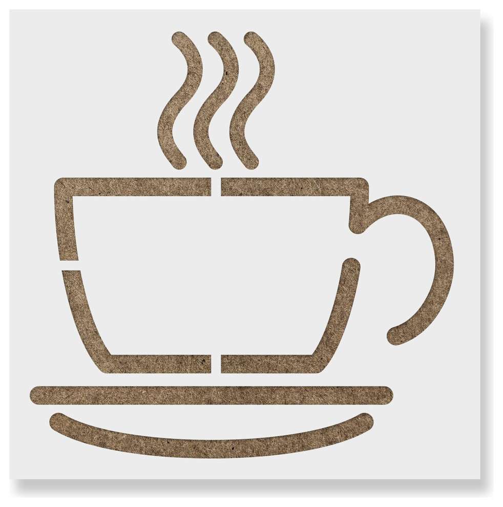 Coffee Cup Stencil on Reusable Mylar for Crafts Contemporary Wall