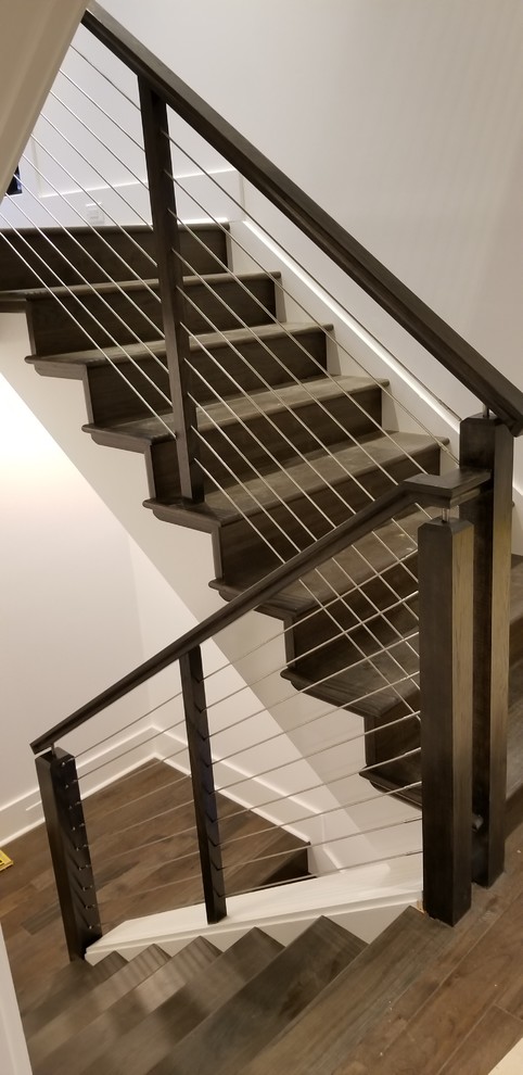 Mountain style staircase photo in Charlotte
