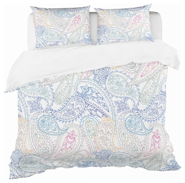 Indian Paisley Pattern Bohemian And Eclectic Duvet Cover Set