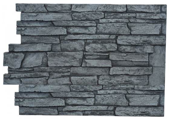 Faux Stone Wall Panel Breckenridge, Charcoal, 36"x48" Wall Panel
