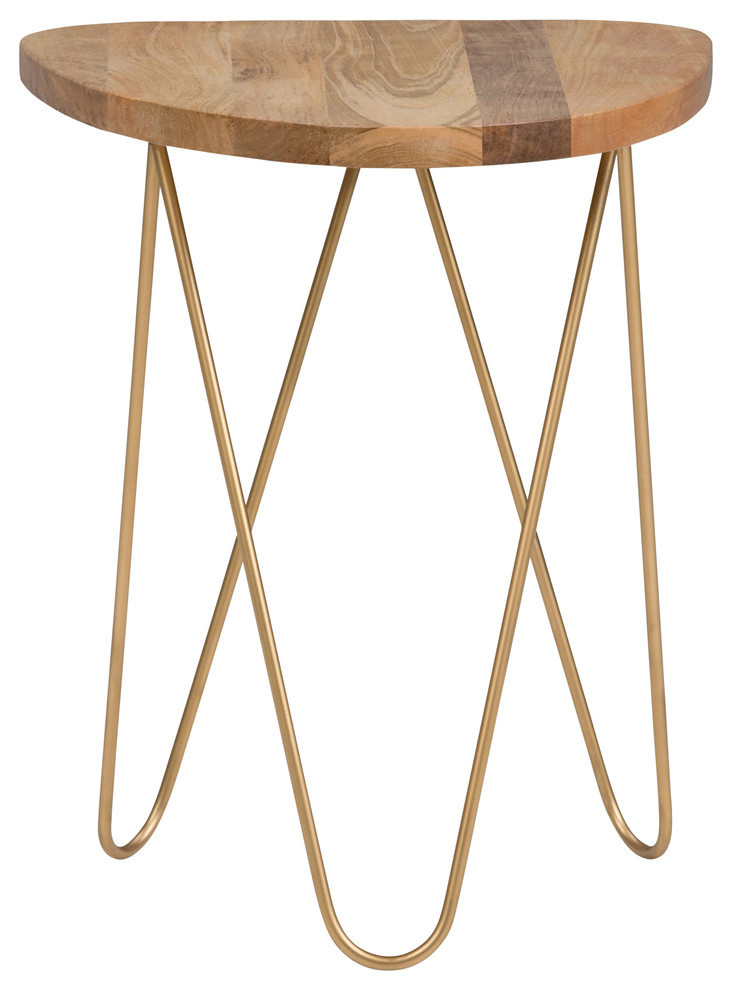 Patrice Metal and Wood Accent Table Contemporary Side Tables And