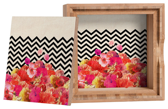 Bianca Green Chevron Flora 2 Storage Box