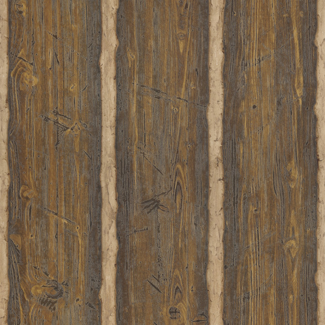 Hodgenville Brown Wood Paneling Wallpaper, Sample - Rustic - Wallpaper ...