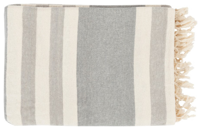 Troy by Surya Throw Blanket, Medium Gray