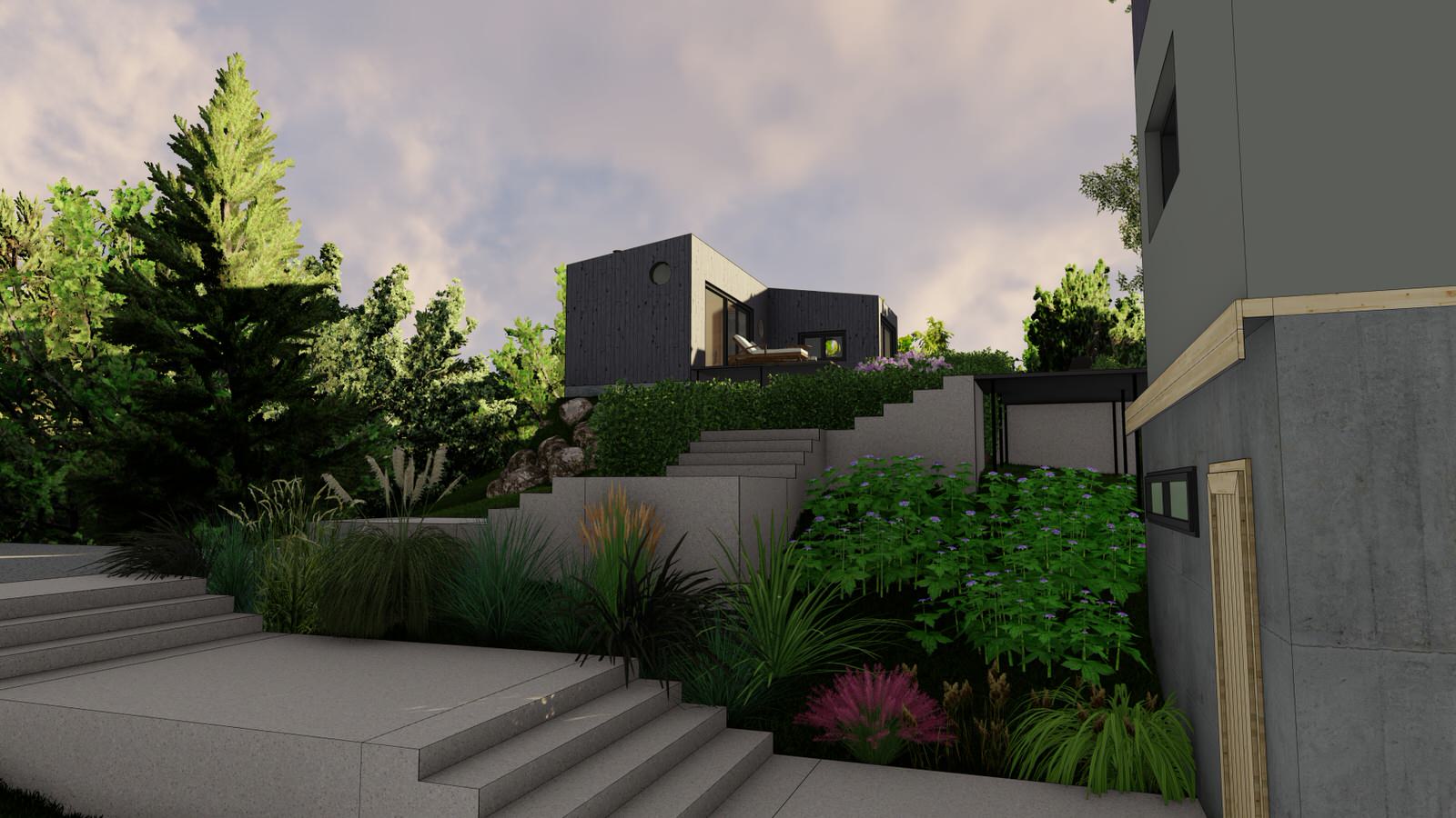 проект благоустройства участка на сложном рельефе