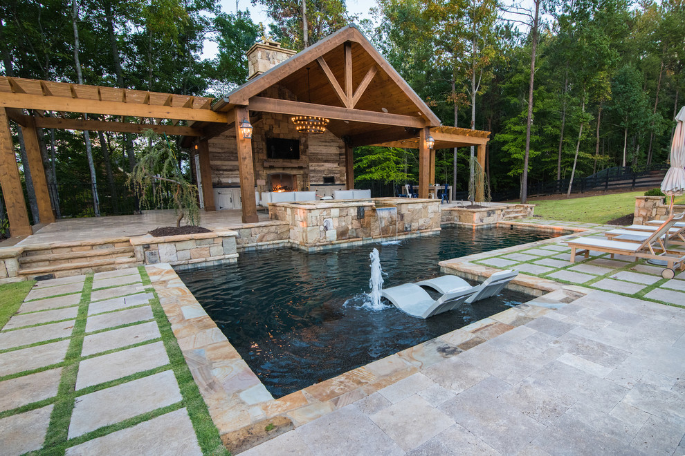 This is an example of an arts and crafts pool in Atlanta.