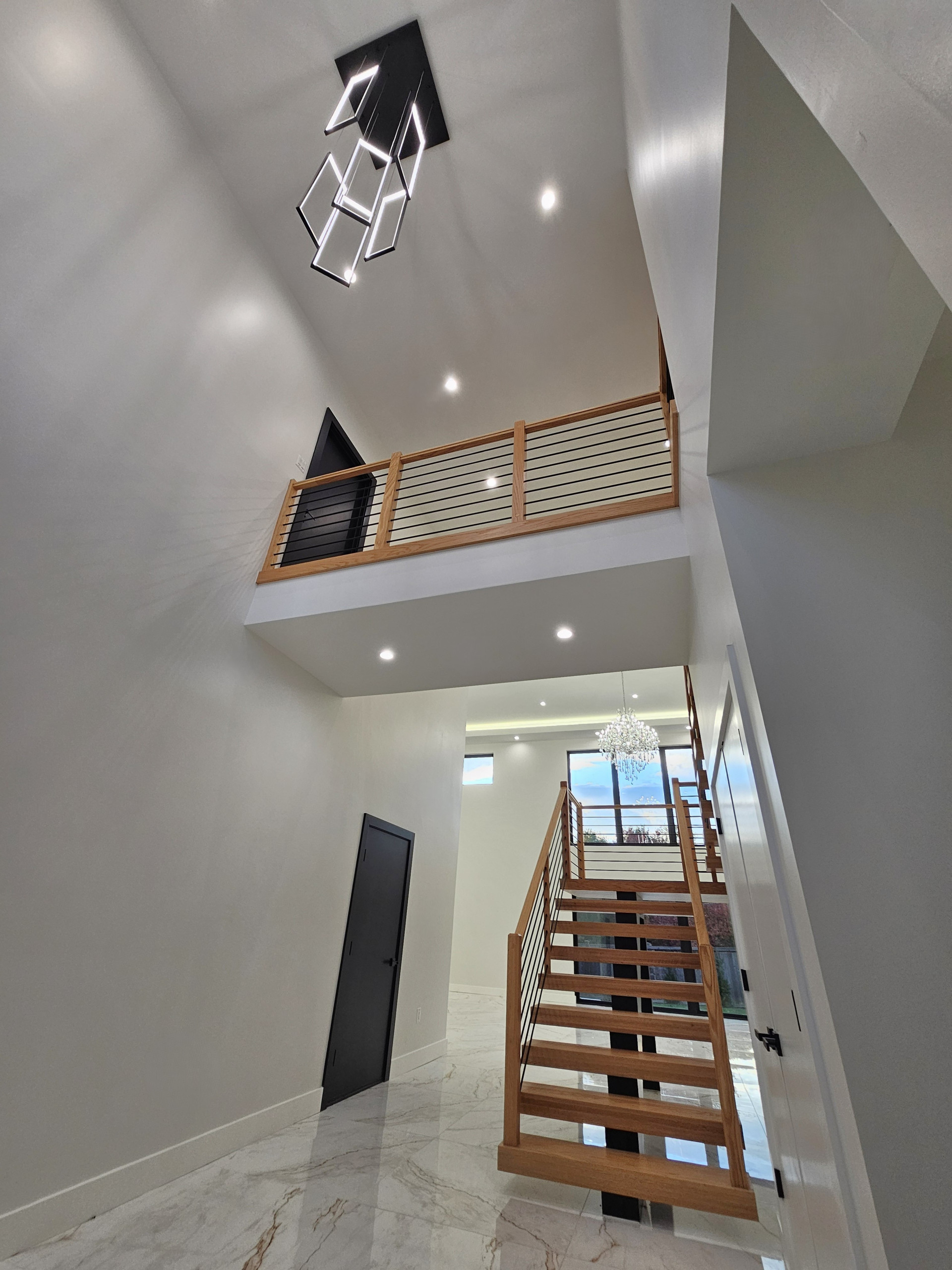 143_Modern Floating Red Oak and Metal Staircase, Sterling, VA