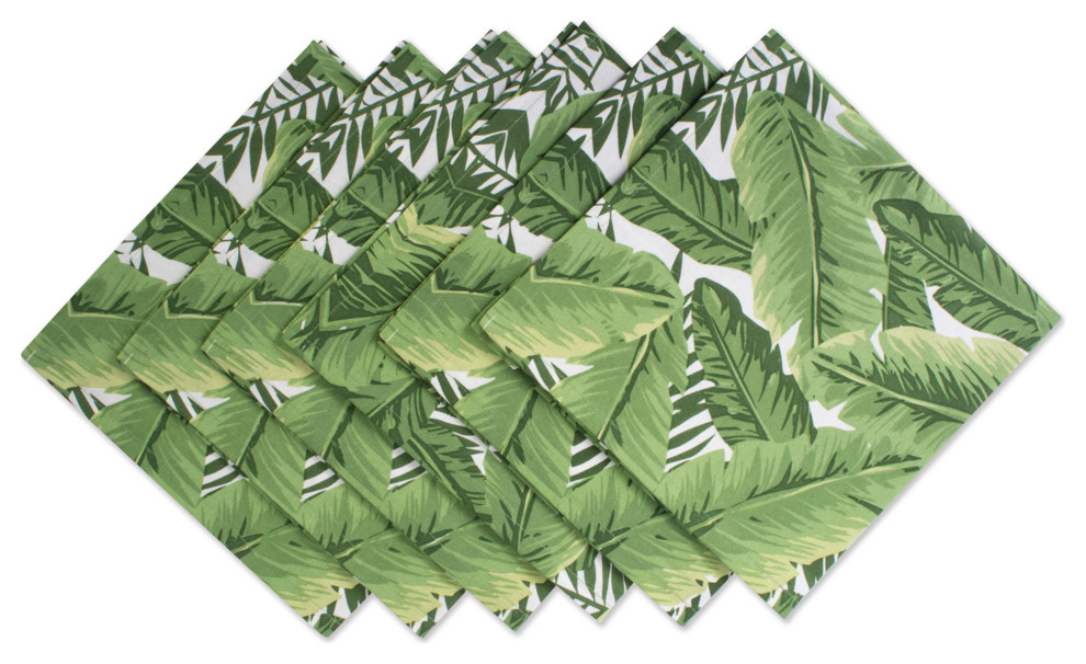 DII Banana Leaf Print Napkin, Set of 6